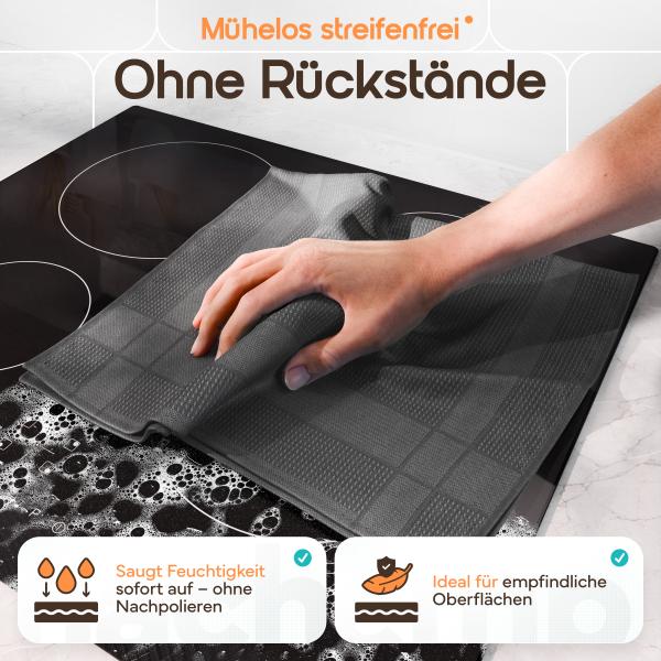 Microfaser Geschirrtücher grau 5 Stueck Set 3